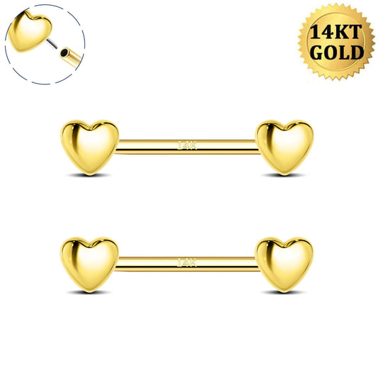 heart nipple rings