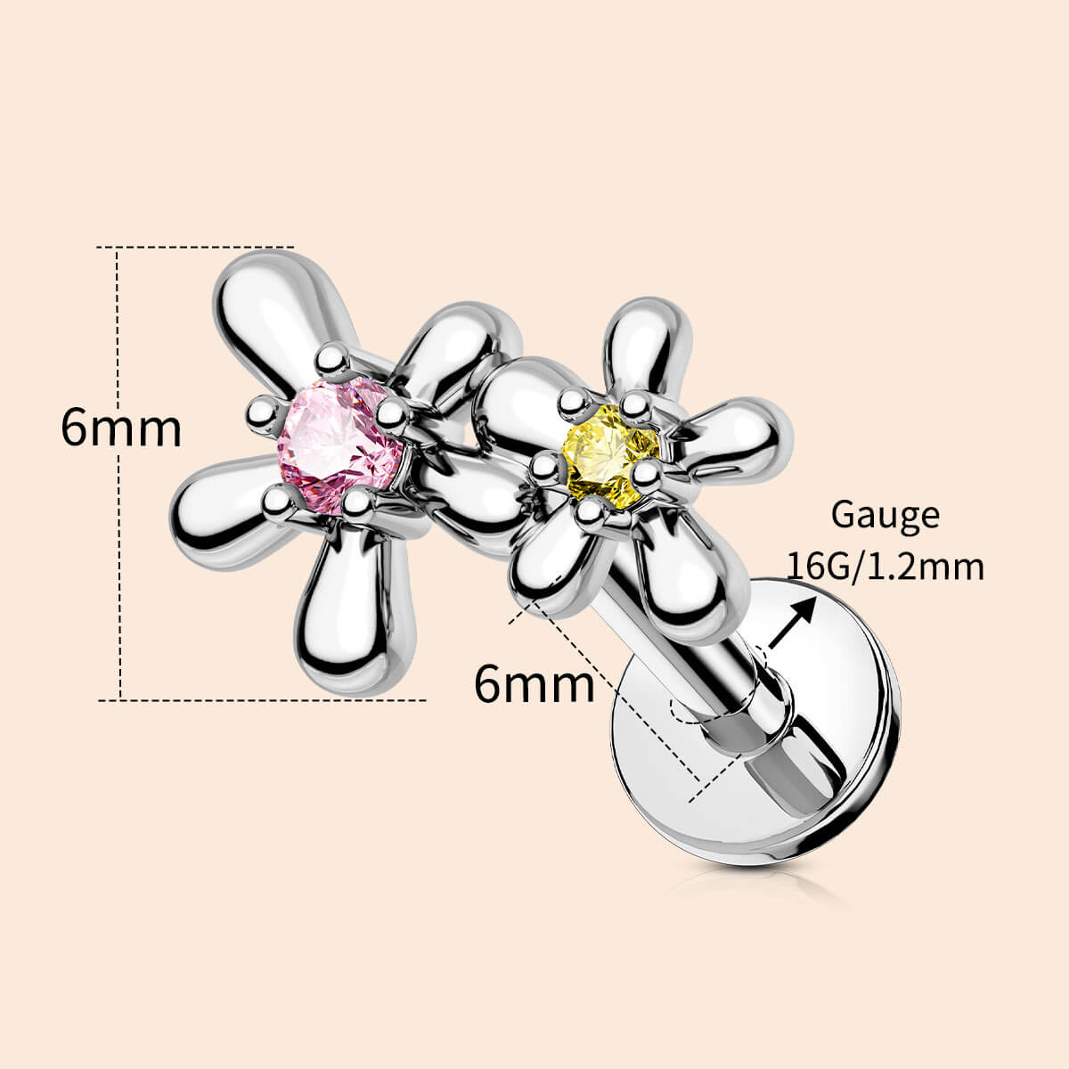 16g flower helix earring