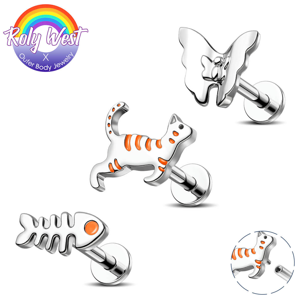 butterfly cartilage stud pack