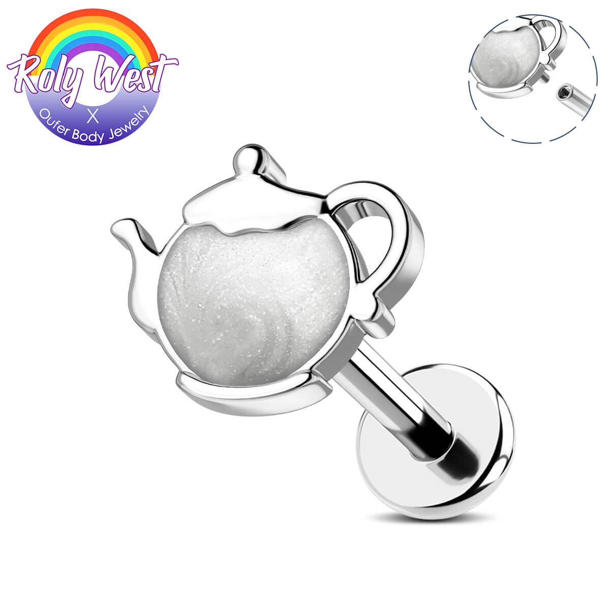 teapot cartilage stud 