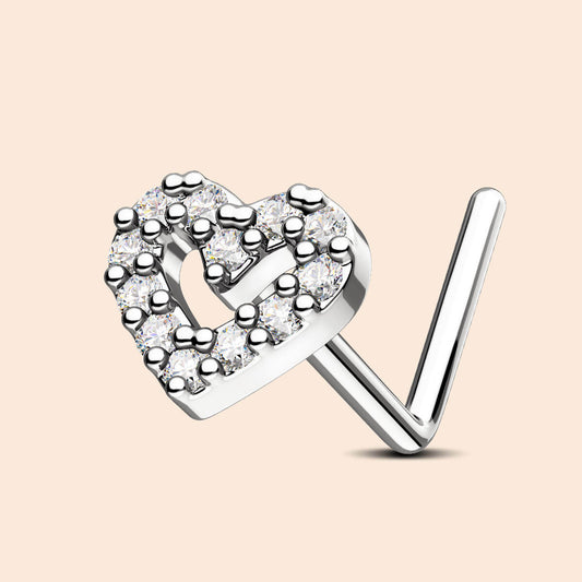 heart nose stud