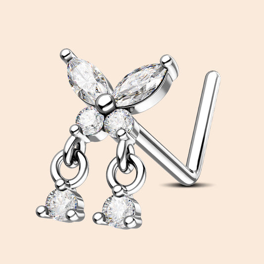 oufer butterfly nose ring stud