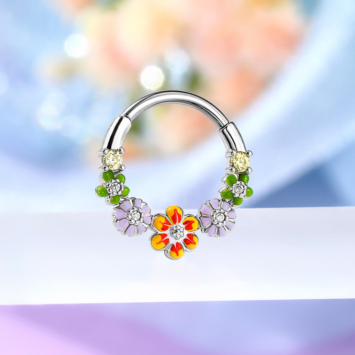 delicate flower septum ring