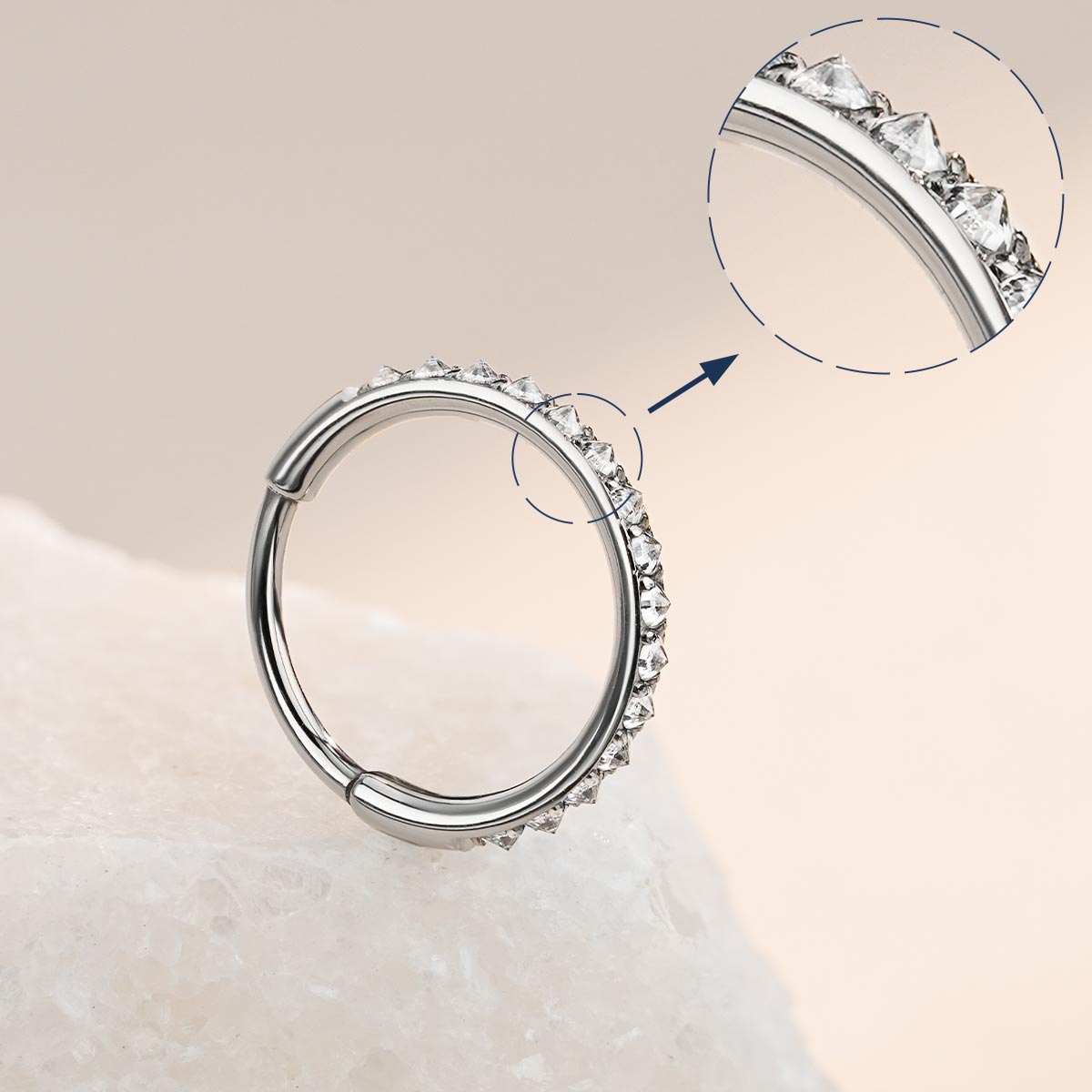 20G CZ Reverse Setting Nose Ring