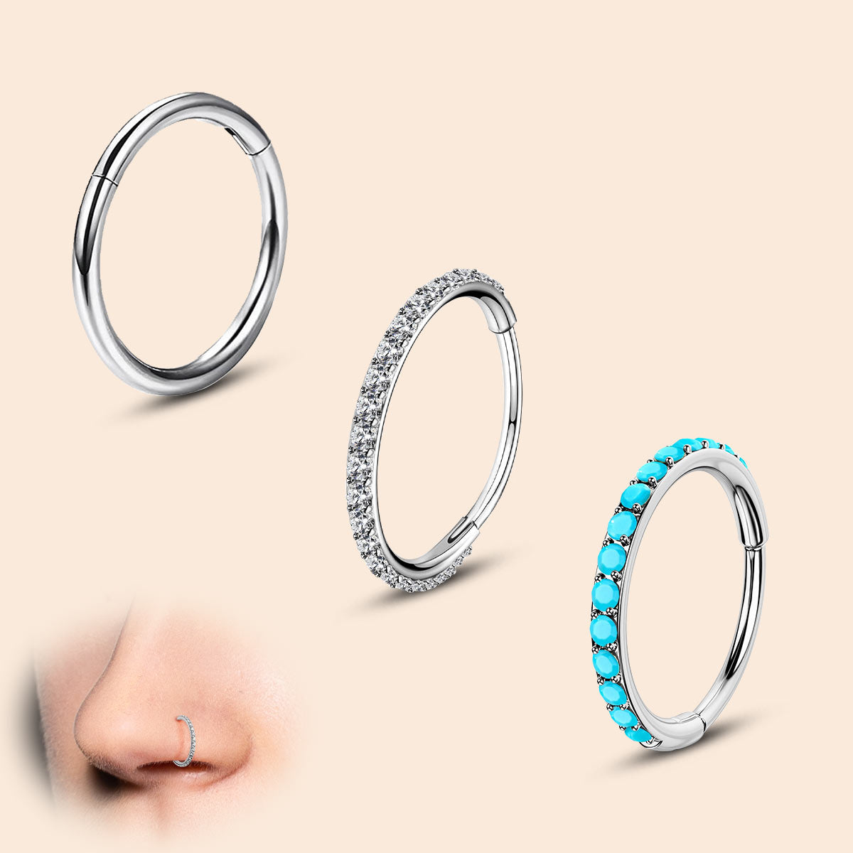 oufer Nose Ring Set