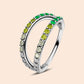 gradient green double hoop nose ring 
