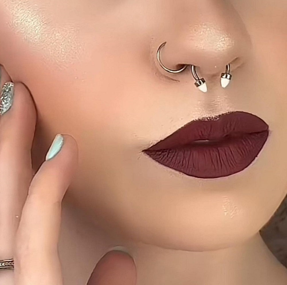 Titanium Internally Threaded Opal Horseshoe Septum Rings