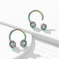 16G DND D20 Dice Glitter Externally Threaded Horseshoe Ring