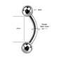 16G 2PCS Internally Threaded Titanium Curved Bar