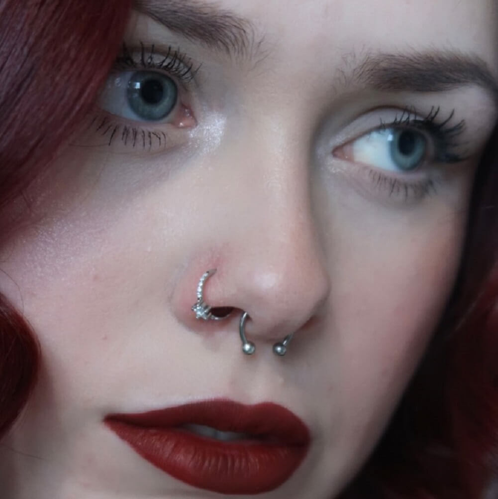 20G Star CZ Nose Hoop Ring Helix Earring