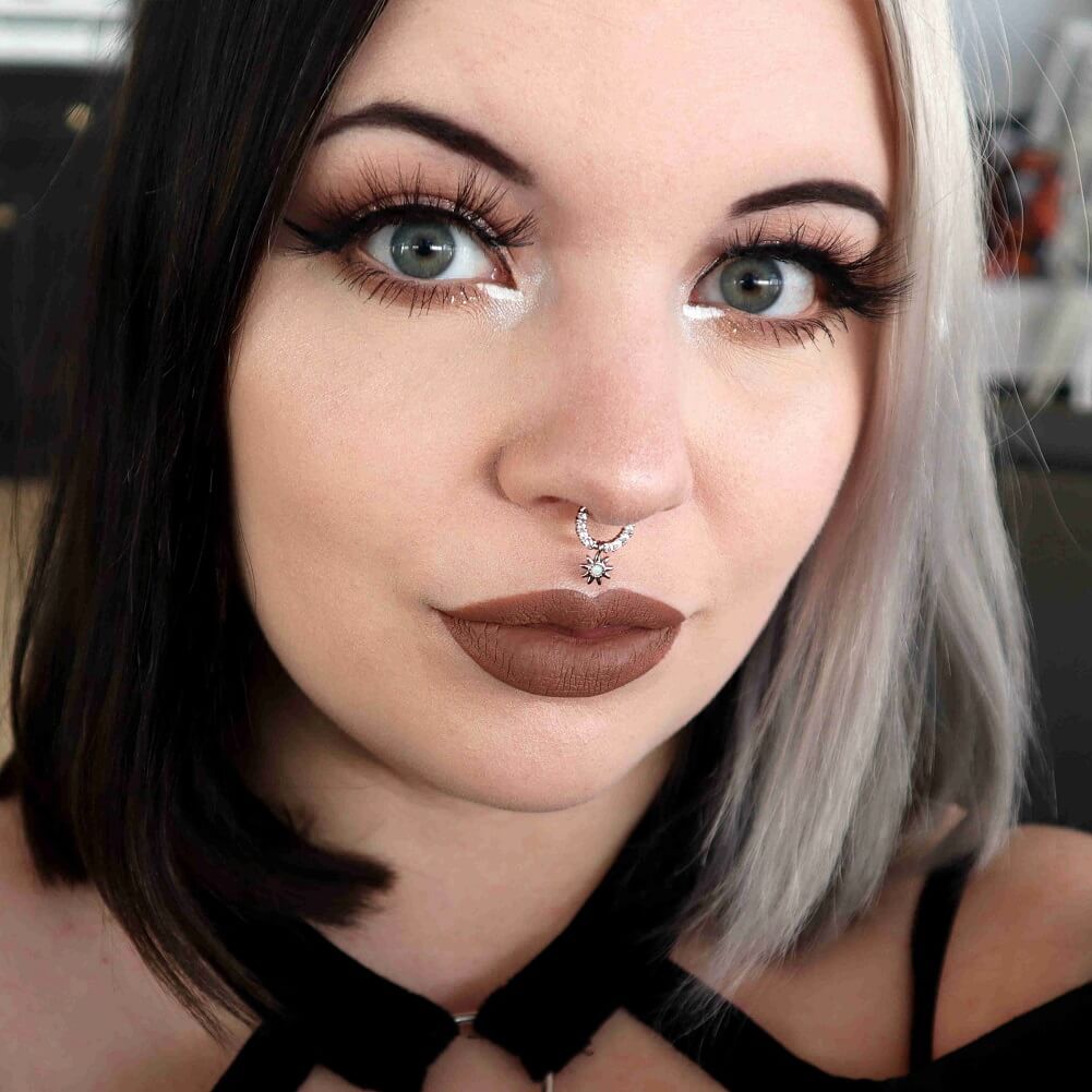 Sun Shape Dangle Hinged Segment Septum Ring