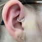 16G Crystal CZ Titanium Hinged Segment Septum Ring